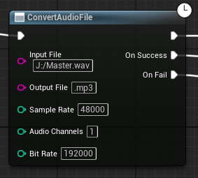 Convert audio file node
